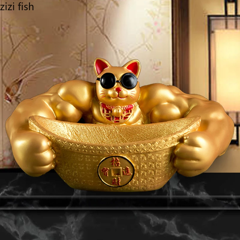 Resin Golden Giant Arm Muscle Cat Storage Basin Abstract Cartoon Animal Luck Cat Sculpture Candies Storage Box Gift Home Decor
Resin Golden Giant Arm Muscle Cat Storage Basin Abstract Cartoon Animal Luck Cat Sculpture Candies Storage Box Gift Home Decor