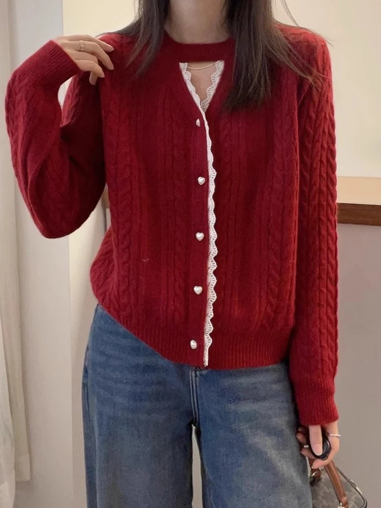 Comfortable Soft Long Sve Camere Knitted Sweater Autumn Winter Ribbed Lace Trim Wool Blend Open Cardigan Korean Sle
Comfortable Soft Long Sve Camere Knitted Sweater Autumn Winter Ribbed Lace Trim Wool Blend Open Cardigan Korean Sle