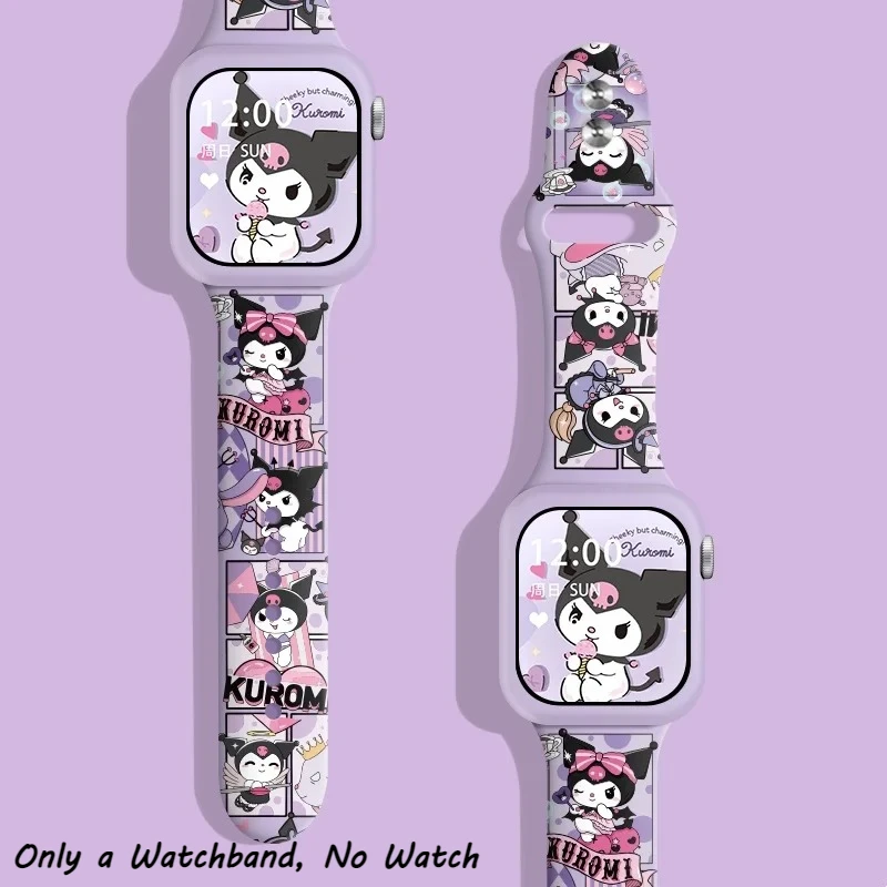 For Apple Watch 7/8 Band Cartoon Sanrio Silicone Watch Band for Iwatchs 4th 5th 6th SE Strap Kuromi Printing Wristband 1/2/3th 
For Apple Watch 7/8 Band Cartoon Sanrio Silicone Watch Band for Iwatchs 4th 5th 6th SE Strap Kuromi Printing Wristband 1/2/3th