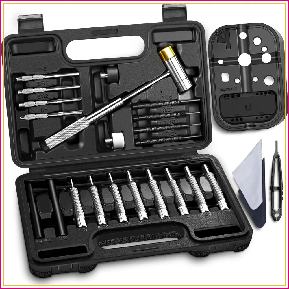 Premium Punch Set, 33-Piece, with Bench Block, for Jewelry, Woodworking, Auto Repair
Premium Punch Set, 33-Piece, with Bench Block, for Jewelry, Woodworking, Auto Repair