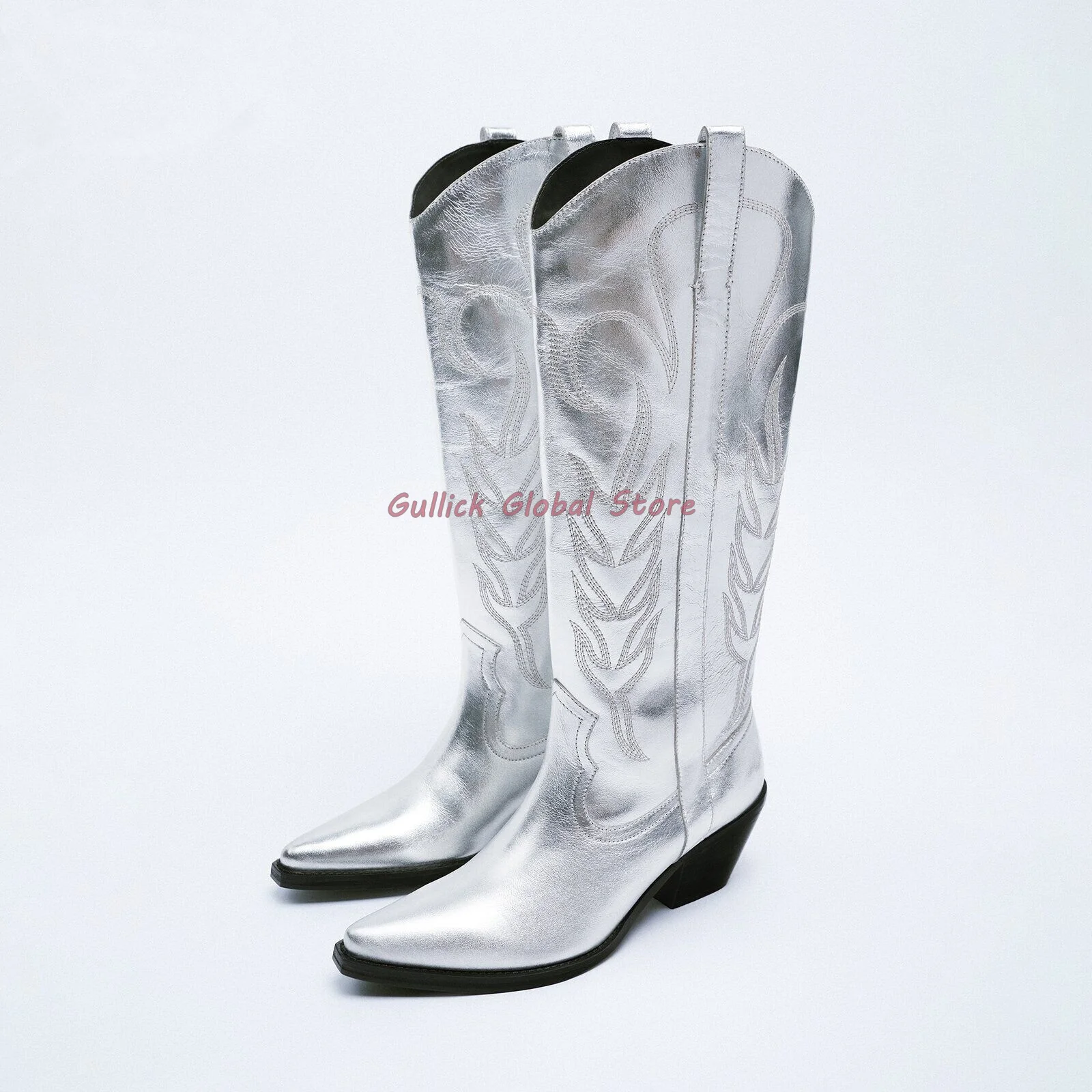 2024 New Arrival Boots PU Sliver Pointed Toe Chunky Heels Embroider Knee High Boots Spring Autumn Casual Comfortable Fashionable
2024 New Arrival Boots PU Sliver Pointed Toe Chunky Heels Embroider Knee High Boots Spring Autumn Casual Comfortable Fashionable