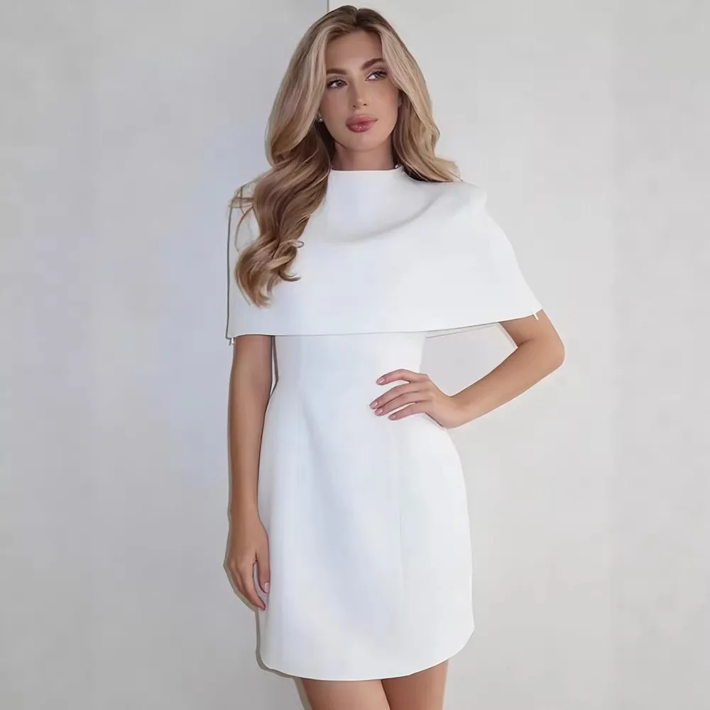 Shawl Dress Spring Summer Women's Stand-up Collar Short-sleeved Casual Round Neck Slim Short Dress Vestidos De Fiesta Elegantes
Shawl Dress Spring Summer Women's Stand-up Collar Short-sleeved Casual Round Neck Slim Short Dress Vestidos De Fiesta Elegantes