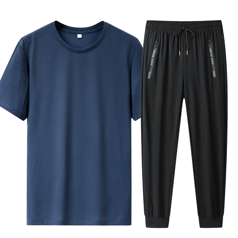 2026 New Business Leisure Summer Sports Men's Jogging Ice Silk T-shirt +Thin Long Pants 2-piece Breathable Quick-drying Set
2026 New Business Leisure Summer Sports Men's Jogging Ice Silk T-shirt +Thin Long Pants 2-piece Breathable Quick-drying Set