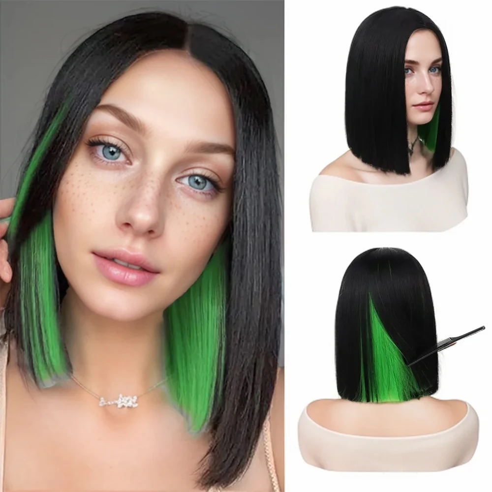 Short Straight Bob Wig Synthetic Peekaboo Bob Wigs for Women Shoulder Length Black and Red Highlights Wig for Daily Party
Short Straight Bob Wig Synthetic Peekaboo Bob Wigs for Women Shoulder Length Black and Red Highlights Wig for Daily Party