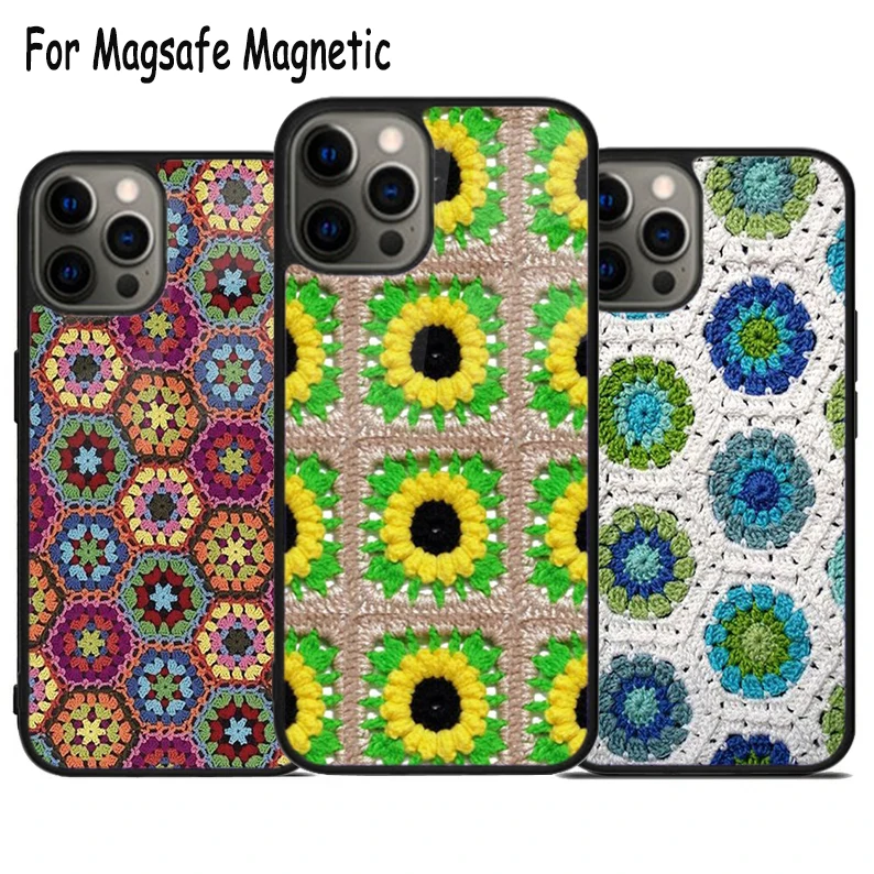 Granny Square Crochet Wireless Charge Magsafe Phone Case For iPhone 15 16 14 13 11 12 Pro Max Plus Magnetic Bumper Cover
Granny Square Crochet Wireless Charge Magsafe Phone Case For iPhone 15 16 14 13 11 12 Pro Max Plus Magnetic Bumper Cover