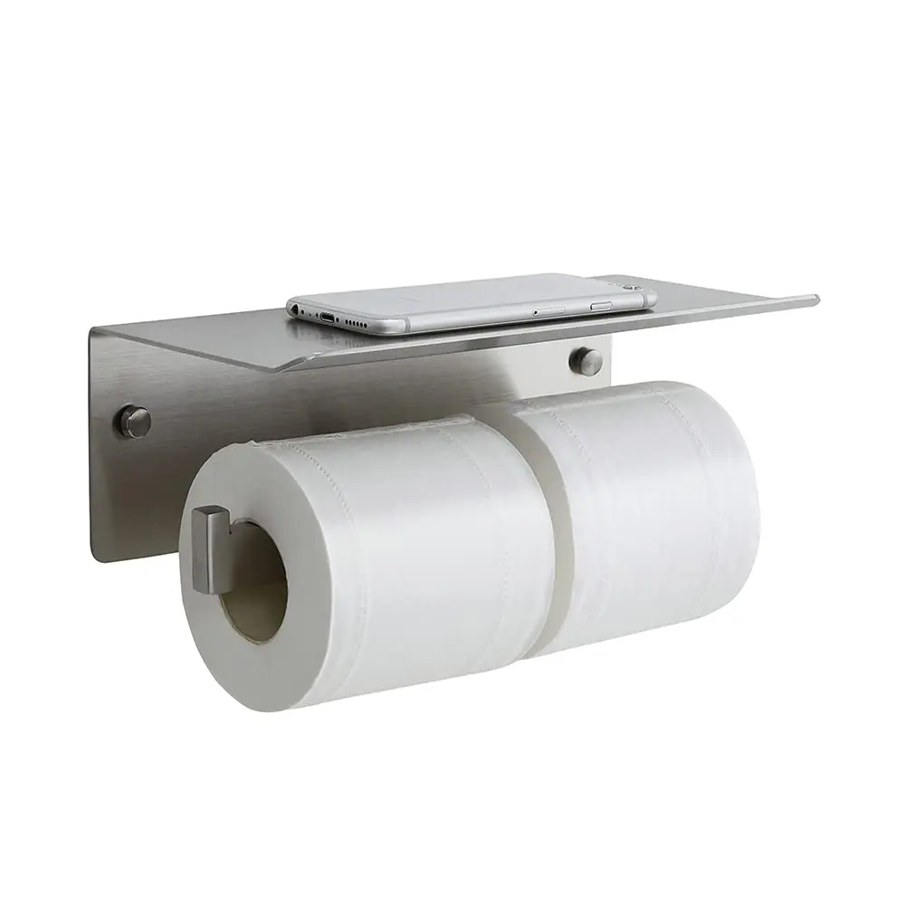 Double Toilet Paper Holder with Shelf, Toilet Paper Holder Brushed Nickel,Large Commercial Toilet Paper Dispenser Phone Shelf
Double Toilet Paper Holder with Shelf, Toilet Paper Holder Brushed Nickel,Large Commercial Toilet Paper Dispenser Phone Shelf