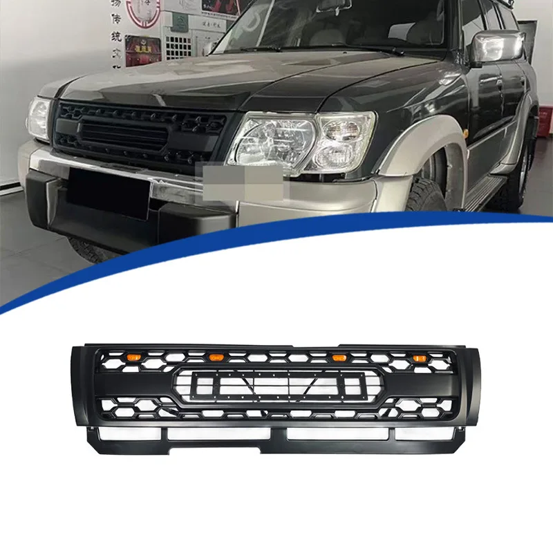 For Nissan Patrol Y61 1998-2002 TRD Style Front Grille Bumper Black Grill LED Light Racing Grills Replacement Car Accessories
For Nissan Patrol Y61 1998-2002 TRD Style Front Grille Bumper Black Grill LED Light Racing Grills Replacement Car Accessories