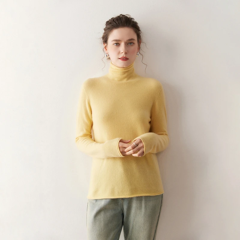 Women 100% Cashmere Sweater Turtleneck Long Sleeve Pullover Spring Autumn Winter Base Cashmere Knitwear Soft Warm Comfy Clothing
Women 100% Cashmere Sweater Turtleneck Long Sleeve Pullover Spring Autumn Winter Base Cashmere Knitwear Soft Warm Comfy Clothing