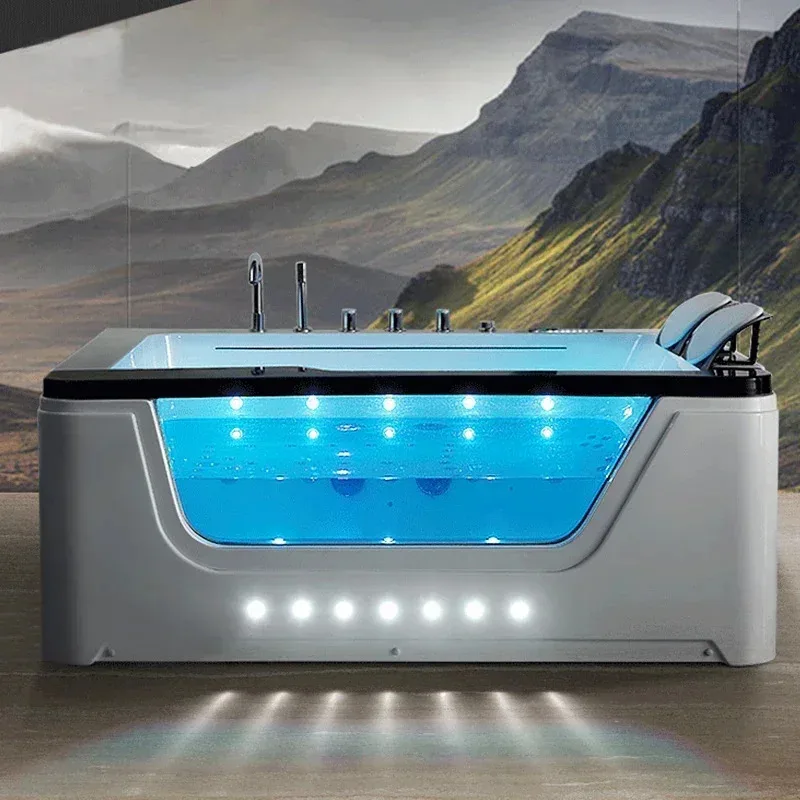1.7m Acrylic Thermostatic Bathtub with Water Curtain & Waterfall, Single/Double Adult Size
1.7m Acrylic Thermostatic Bathtub with Water Curtain & Waterfall, Single/Double Adult Size