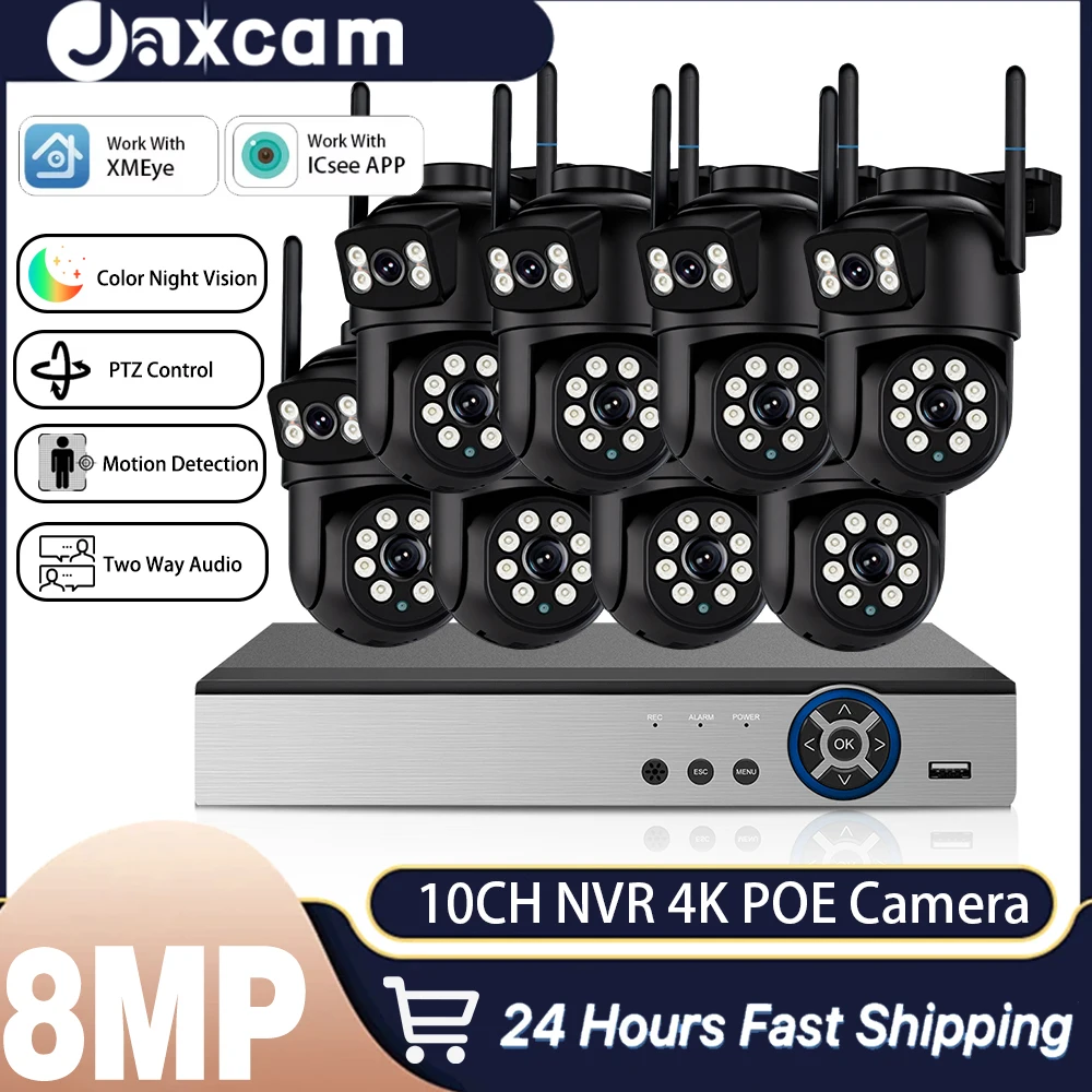 XMeye APP 10CH 4K Security Dual Lens WIFI PTZ Camera System 8MP POE NVR Outdoor Color Night Vision Camera Video Surveillance Set
XMeye APP 10CH 4K Security Dual Lens WIFI PTZ Camera System 8MP POE NVR Outdoor Color Night Vision Camera Video Surveillance Set
