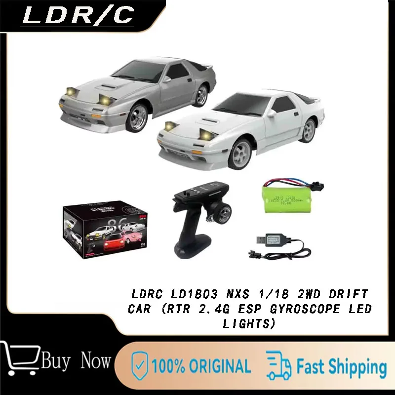 LDRC LD1803 NXS 1/18 2WD Drift Car RTR 2.4G ESP Gyroscope LED Lights Full Scale Controlled Model Toys
LDRC LD1803 NXS 1/18 2WD Drift Car RTR 2.4G ESP Gyroscope LED Lights Full Scale Controlled Model Toys