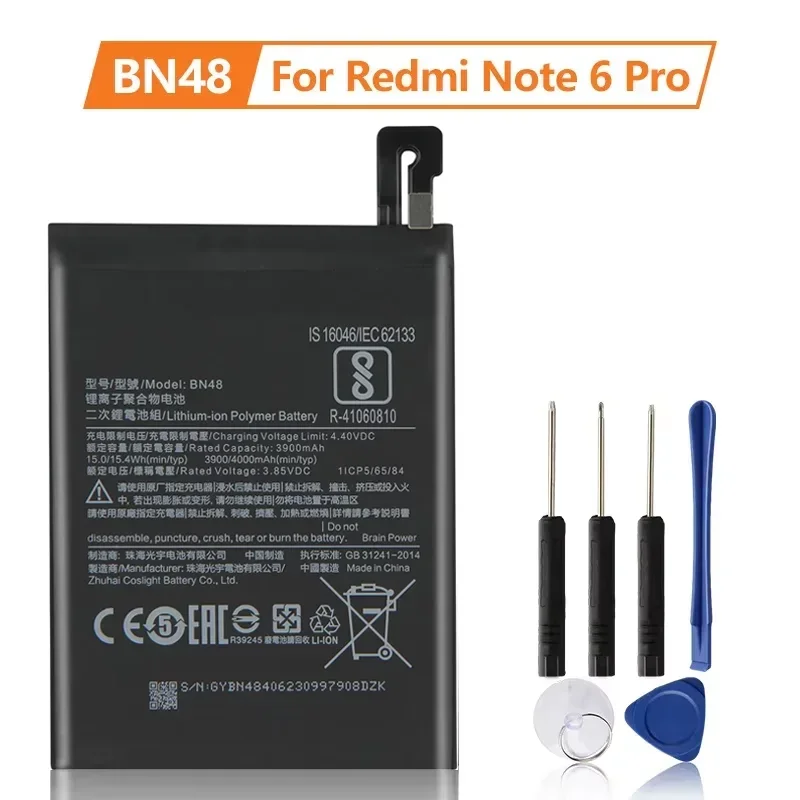 Дата производства 2024 Новый сменный аккумулятор для телефона BN48 для Xiaomi Redmi Note 6 Pro Note6 Pro 4000 мАч
Дата производства 2024 Новый сменный аккумулятор для телефона BN48 для Xiaomi Redmi Note 6 Pro Note6 Pro 4000 мАч