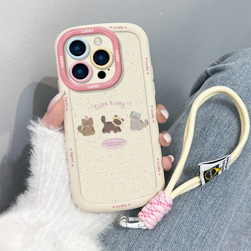 Cute Kitten Phone Case For Iphone 17 16 15 14 13 Pro 12 11 Max Plus 16Pro Lanyard Phone Case Colorful Lens Ring 15Promax Cover
Cute Kitten Phone Case For Iphone 17 16 15 14 13 Pro 12 11 Max Plus 16Pro Lanyard Phone Case Colorful Lens Ring 15Promax Cover