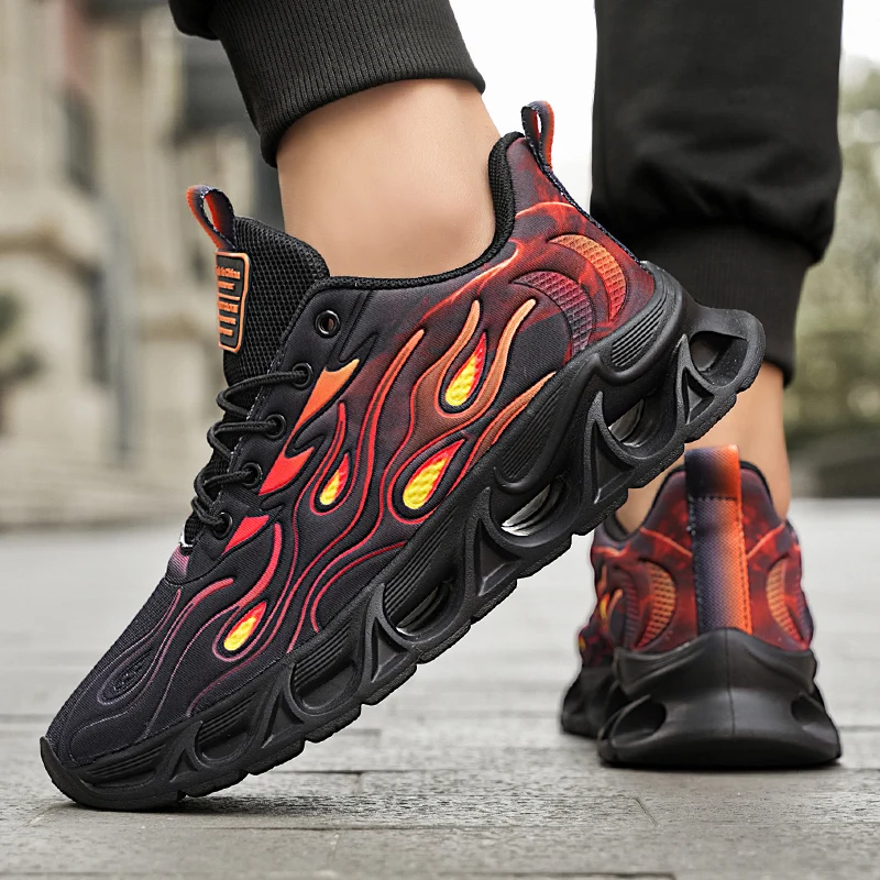 Men's Flame Printed Sneakers Breathable Mesh Sports Shoes Comfortable Running Shoes Outdoor Men Athletic Shoes
Men's Flame Printed Sneakers Breathable Mesh Sports Shoes Comfortable Running Shoes Outdoor Men Athletic Shoes