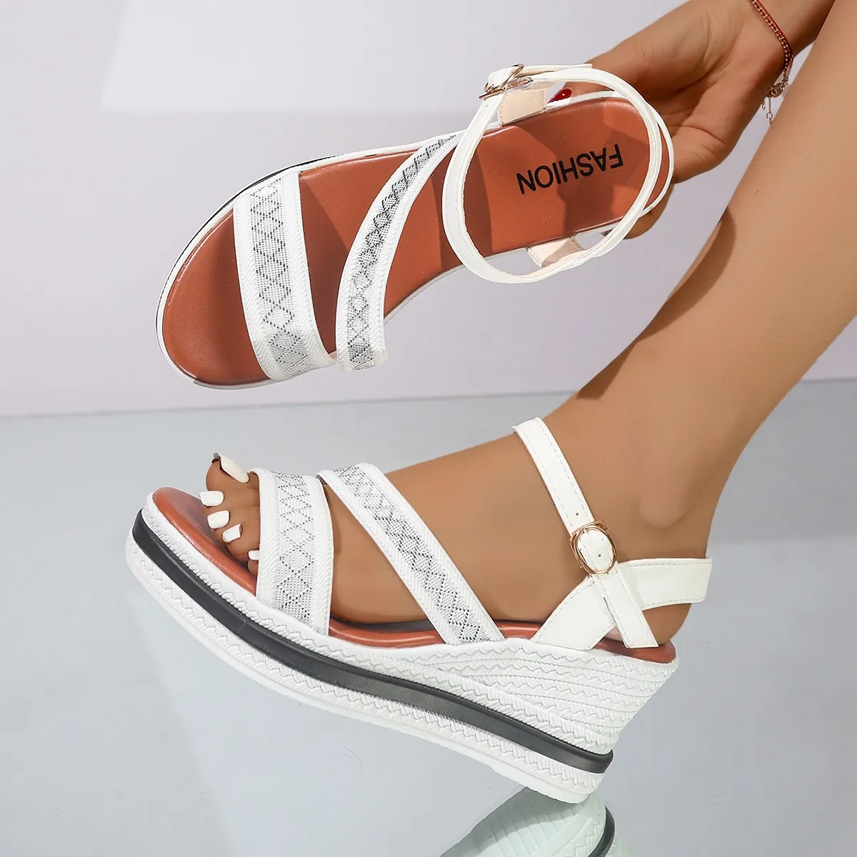 Sandals, Women’s Stylish Cross - Strap Wedged Thick sole Sals – Fashionable Comfortable for Summer Casual Wear
Sandals, Women’s Stylish Cross - Strap Wedged Thick sole Sals – Fashionable Comfortable for Summer Casual Wear