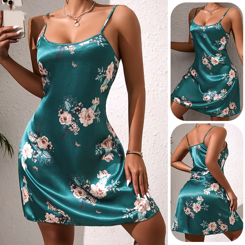 Сексуальная ночная рубашка с зеленым принтом и цветочным принтом, домашний халат, ночная рубашка, свободная повседневная ночная рубашка из ледяного шелка, одежда для отдыха
Сексуальная ночная рубашка с зеленым принтом и цветочным принтом, домашний халат, ночная рубашка, свободная повседневная ночная рубашка из ледяного шелка, одежда для отдыха