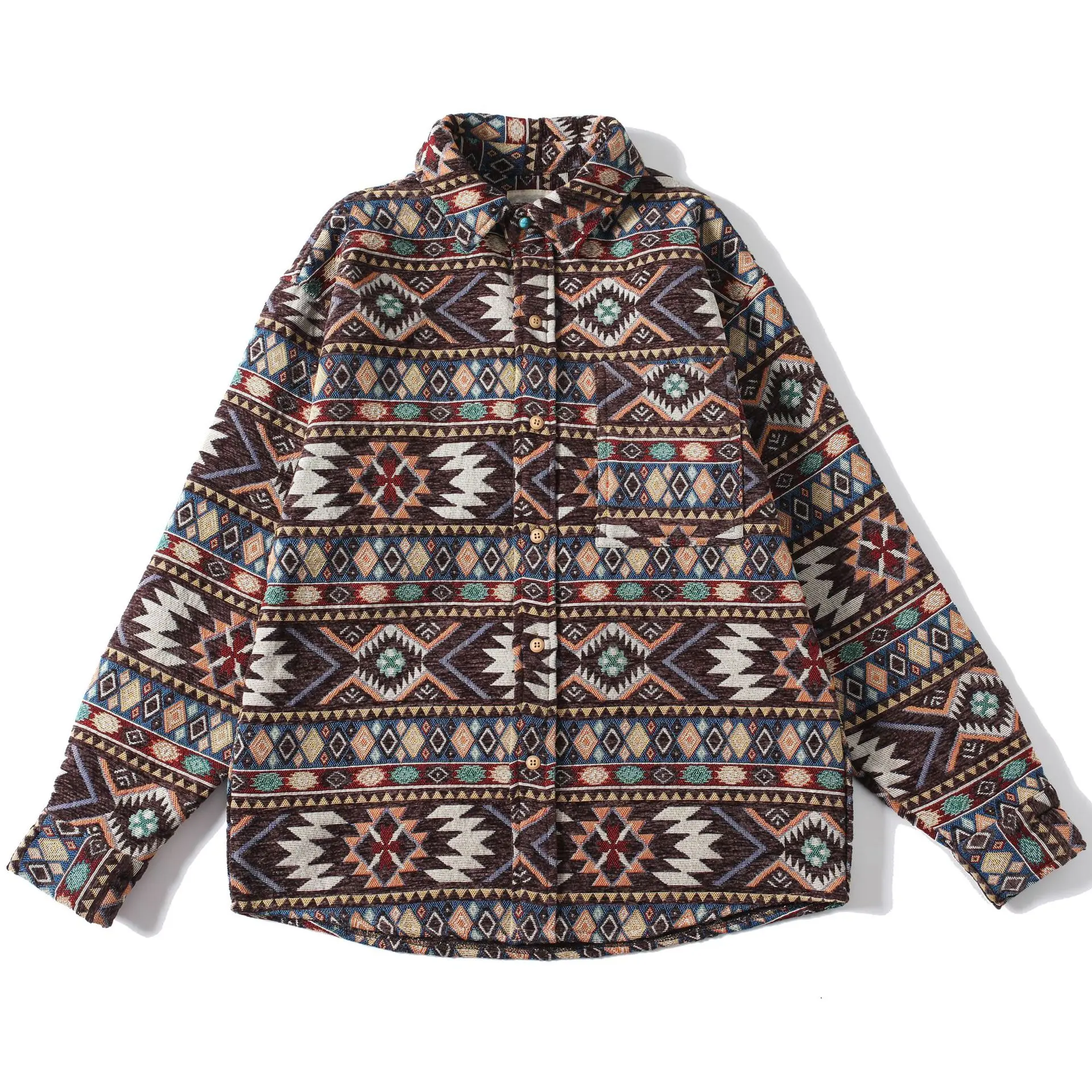 Akkad Kuti Japanese Retro Ethnic Style Jacquard Long Sleeved Shirt for Men and Women, Loose and Thick Casual Workwear Shirt
Akkad Kuti Japanese Retro Ethnic Style Jacquard Long Sleeved Shirt for Men and Women, Loose and Thick Casual Workwear Shirt