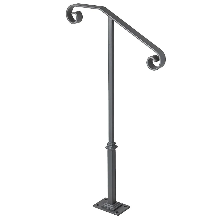 Handrails for Outdoor Steps Fit 1 or 2 Steps Outdoor Stair Railing Single Post Wrought Iron Handrail Gray Transitional Porch Ra
Handrails for Outdoor Steps Fit 1 or 2 Steps Outdoor Stair Railing Single Post Wrought Iron Handrail Gray Transitional Porch Ra