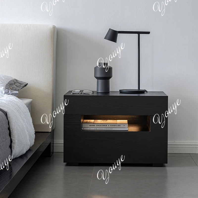 Designer Italian minimalist bedside table Modern minimalist integrated bedside table Bedroom locker storage
Designer Italian minimalist bedside table Modern minimalist integrated bedside table Bedroom locker storage