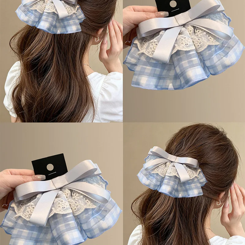 Blue Letter Love Letter _ Korean Blue Lace Grid Bow Spring Clip Exquisite Satin Skirt Tail Clip Pan Hair
Blue Letter Love Letter _ Korean Blue Lace Grid Bow Spring Clip Exquisite Satin Skirt Tail Clip Pan Hair