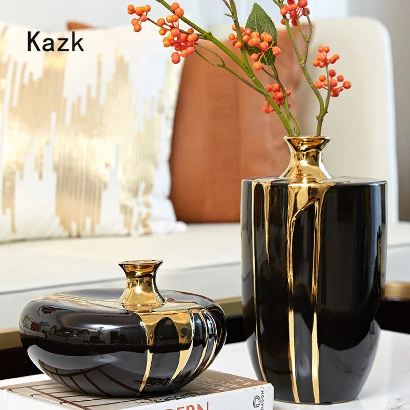 Light Luxury Modern Decor Ceramic Vase Nordic Gold Painted Craft Dried Flower Vase New Home Living Room Decoration Accessories
Light Luxury Modern Decor Ceramic Vase Nordic Gold Painted Craft Dried Flower Vase New Home Living Room Decoration Accessories