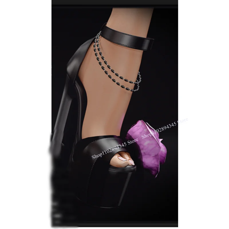 Black Chain Flower Decor Platform Sandals Chunky Heel Sexy Fashion Cool Summer Casual Big Size Woman Shoes Zapatillas Mujer
Black Chain Flower Decor Platform Sandals Chunky Heel Sexy Fashion Cool Summer Casual Big Size Woman Shoes Zapatillas Mujer