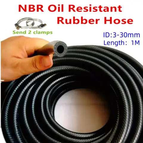 ID 3~32mm1M Black NBR Smooth Nitrile Rubber Hose For Automotive and Motorcycle Machinery Hose Flexible High Pressure Fuel Hoses