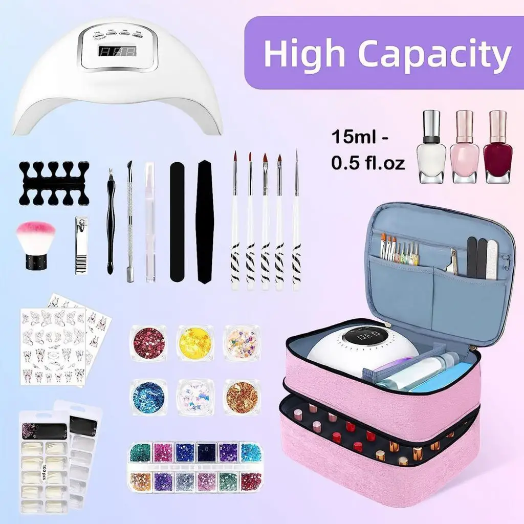 Nail Polish Organizer Bag Cosmetic Bag with Handle Holds 30 Bottles Professional
Nail Polish Organizer Bag Cosmetic Bag with Handle Holds 30 Bottles Professional