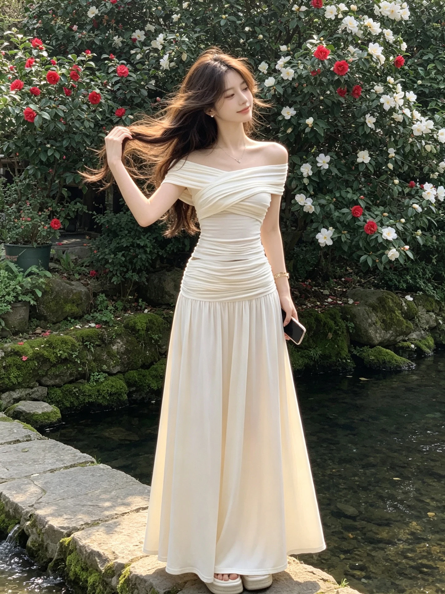 Summer Slimming Knitted Dress Set Women's Fashion Shoulder Bared Half Skirt Two-Piece Ensemble Pure Color Slim Fit Style
Summer Slimming Knitted Dress Set Women's Fashion Shoulder Bared Half Skirt Two-Piece Ensemble Pure Color Slim Fit Style