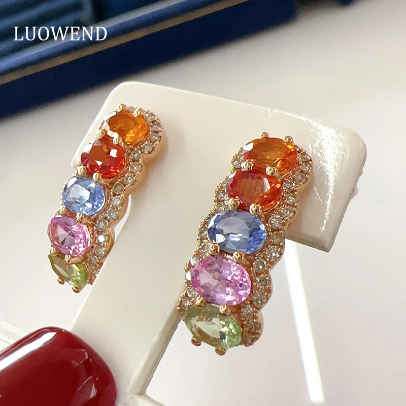 Серьги LUOWEND из 100% желтого золота 18 карат, романтический Радужный дизайн, блестящие бриллианты, натуральный цвет, сапфировые серьги для женщин, свадьба
Серьги LUOWEND из 100% желтого золота 18 карат, романтический Радужный дизайн, блестящие бриллианты, натуральный цвет, сапфировые серьги для женщин, свадьба