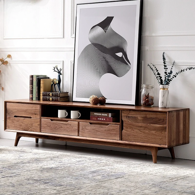 All solid wood TV cabinet, Nordic North American black walnut simple locker, modern simple small apartment living room floor
All solid wood TV cabinet, Nordic North American black walnut simple locker, modern simple small apartment living room floor