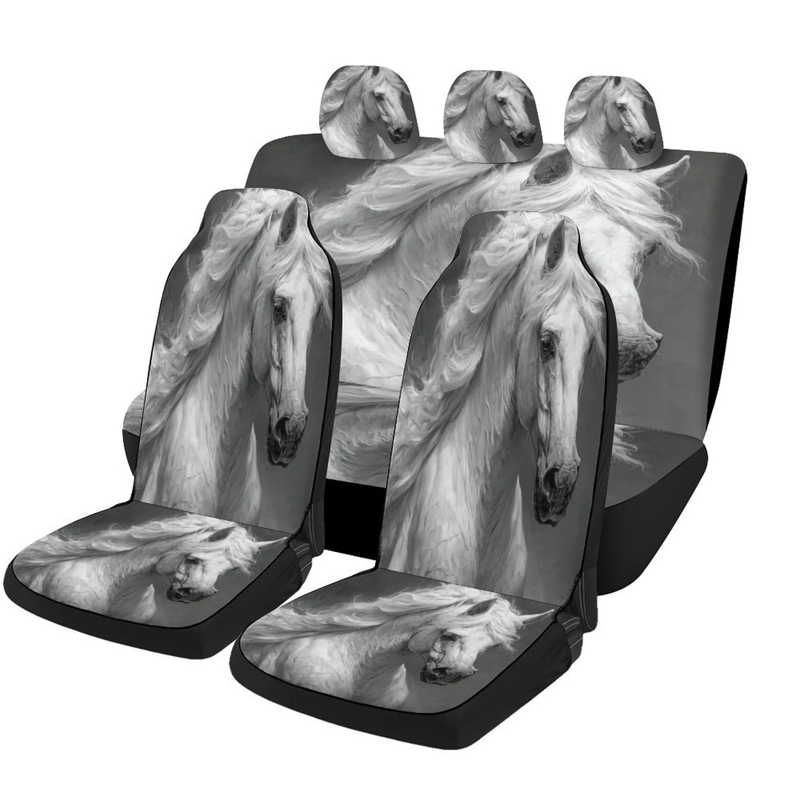 Комплект чехлов для автомобильных сидений с портретом белой лошади для большинства автомобилей, модная новинка, высококачественные защитные чехлы для автомобильных сидений, полный комплект,
Комплект чехлов для автомобильных сидений с портретом белой лошади для большинства автомобилей, модная новинка, высококачественные защитные чехлы для автомобильных сидений, полный комплект,