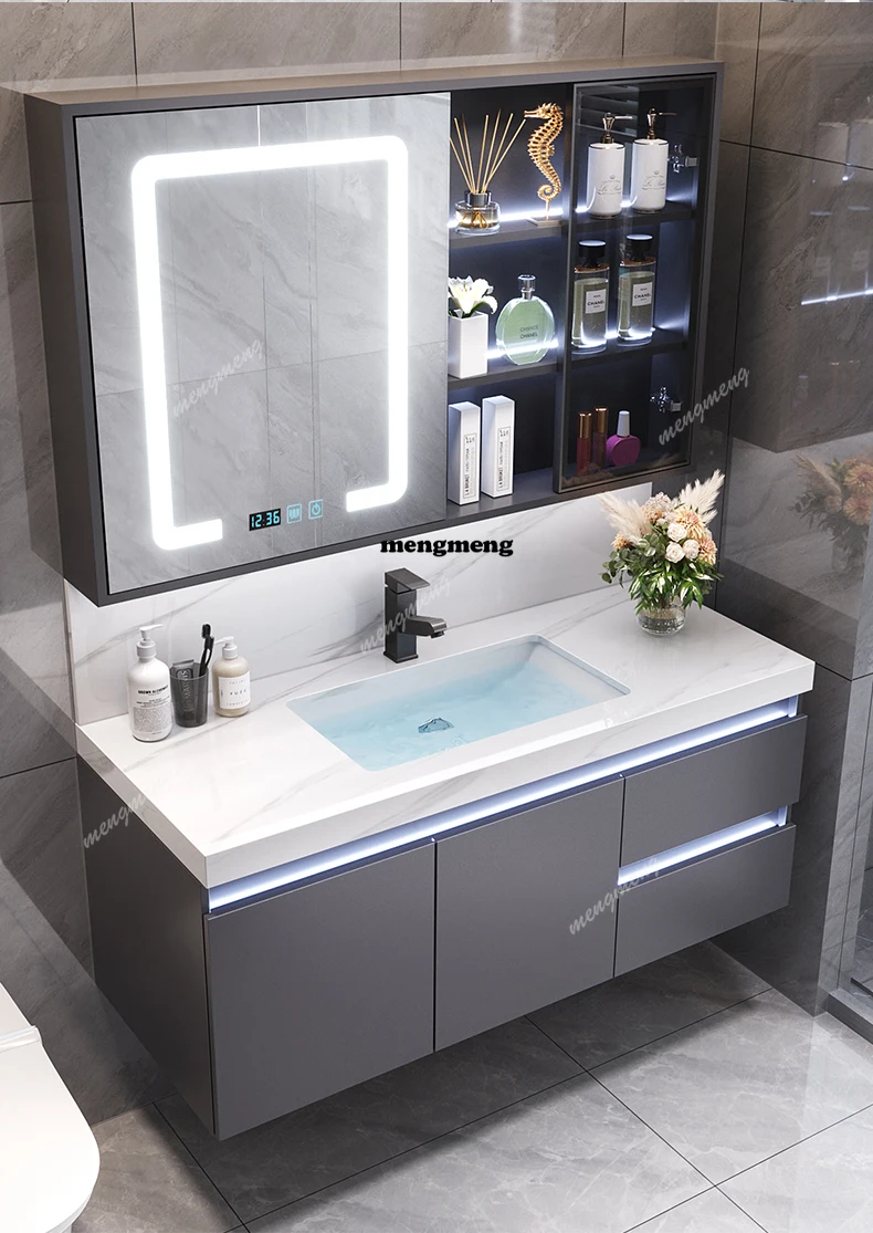 European high-gloss rock slab ceramic basin bathroom cabinet combination intelligent solid wood bathroom washbasin
European high-gloss rock slab ceramic basin bathroom cabinet combination intelligent solid wood bathroom washbasin