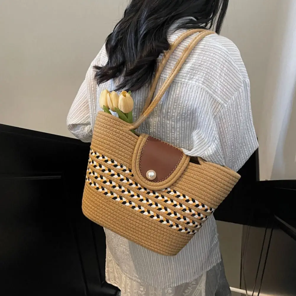 Button Woven Straw Tote Bag Large Capacity Hollow Out Braided Underarm Bag Bucket Bag Beach Handbag Knitted Shoulder Bag Travel
Button Woven Straw Tote Bag Large Capacity Hollow Out Braided Underarm Bag Bucket Bag Beach Handbag Knitted Shoulder Bag Travel