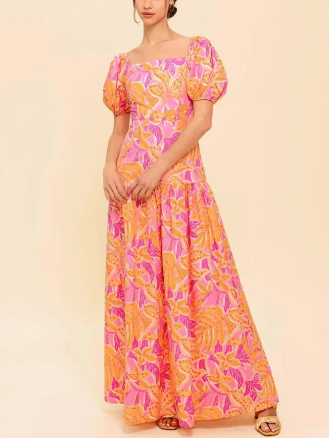 Women's Dress Summer New Elegant Temperament Style Color Blocked Leaf Print Square Neck High Waisted Bubble Sleeve Dress
Women's Dress Summer New Elegant Temperament Style Color Blocked Leaf Print Square Neck High Waisted Bubble Sleeve Dress