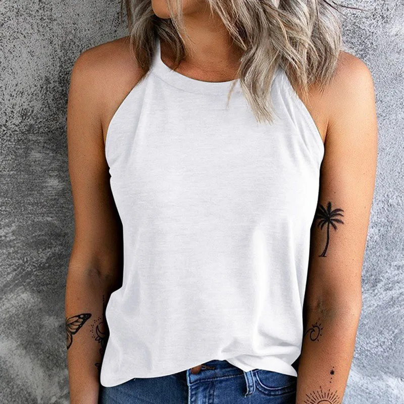 Women's Summer Sleeveless Halter Tee Shirts Crew Neck Workout Tank Tops Casual Plain Cami Shirts
Women's Summer Sleeveless Halter Tee Shirts Crew Neck Workout Tank Tops Casual Plain Cami Shirts