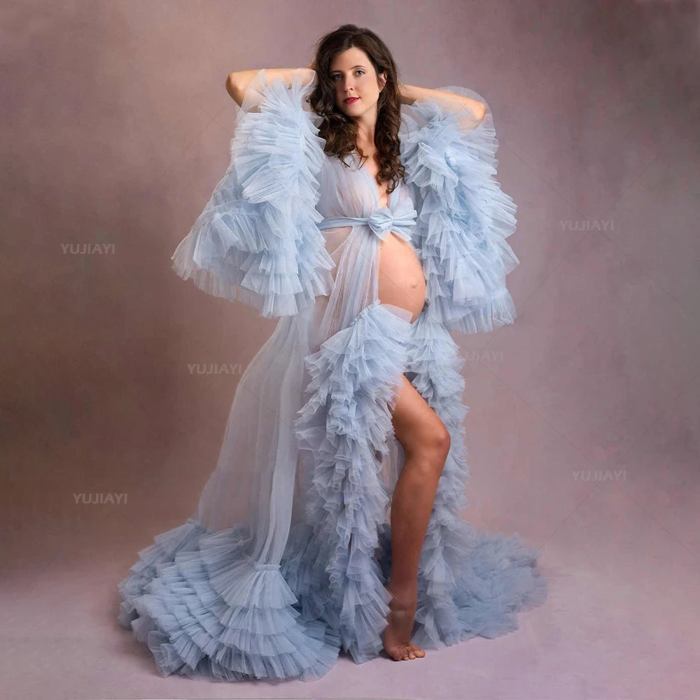 Customized Maternity Dress Photoshoot Ruffles Tiered Tulle Robe Pregnancy Women Gown Front Split Bridal Sleepwear Nightwear
Customized Maternity Dress Photoshoot Ruffles Tiered Tulle Robe Pregnancy Women Gown Front Split Bridal Sleepwear Nightwear