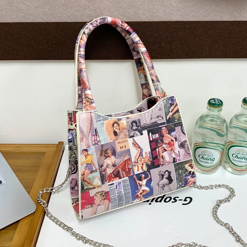 Classic Handbag Top Brand Women's Bag Designer Graffiti Shoulder Bag Fashion Lady Commuting Tote Pu Leather Print Crossbody Bags
Classic Handbag Top Brand Women's Bag Designer Graffiti Shoulder Bag Fashion Lady Commuting Tote Pu Leather Print Crossbody Bags