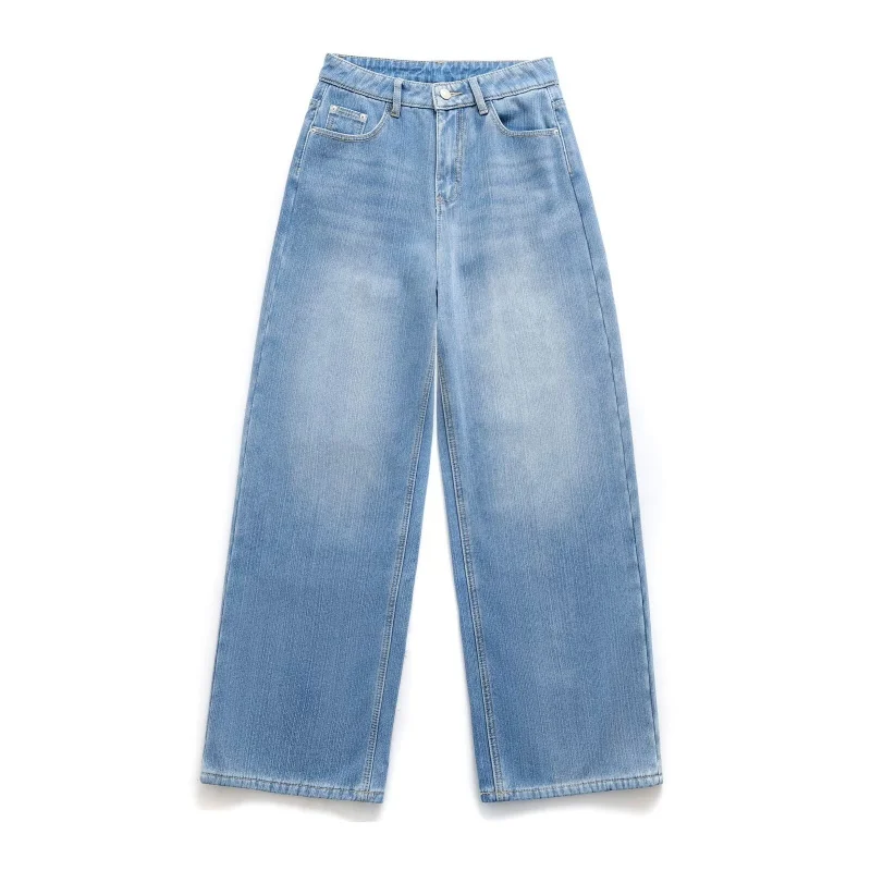 Джинсы с высокой талией и широкими штанинами на подкладке, драпированные, теплые, для похудения, осень-зима, повседневные, с застежкой на пуговицы, в полоску
Джинсы с высокой талией и широкими штанинами на подкладке, драпированные, теплые, для похудения, осень-зима, повседневные, с застежкой на пуговицы, в полоску