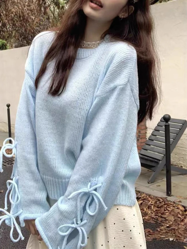 2025 Autumn New Pullovers Solid Color Long Sleeve Lace-up All Match Sweaters Casual Loose Knit Tops Elegant Women's Clothing
2025 Autumn New Pullovers Solid Color Long Sleeve Lace-up All Match Sweaters Casual Loose Knit Tops Elegant Women's Clothing