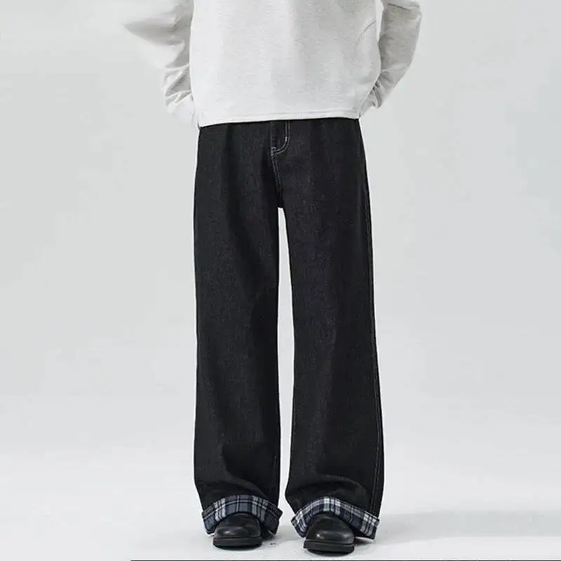Men's Denim Black Jeans 2026 New American Style Trendy Plaid Bottoms Patchwork Raw Long Pants Loose Straight Trousers X0E19
Men's Denim Black Jeans 2026 New American Style Trendy Plaid Bottoms Patchwork Raw Long Pants Loose Straight Trousers X0E19