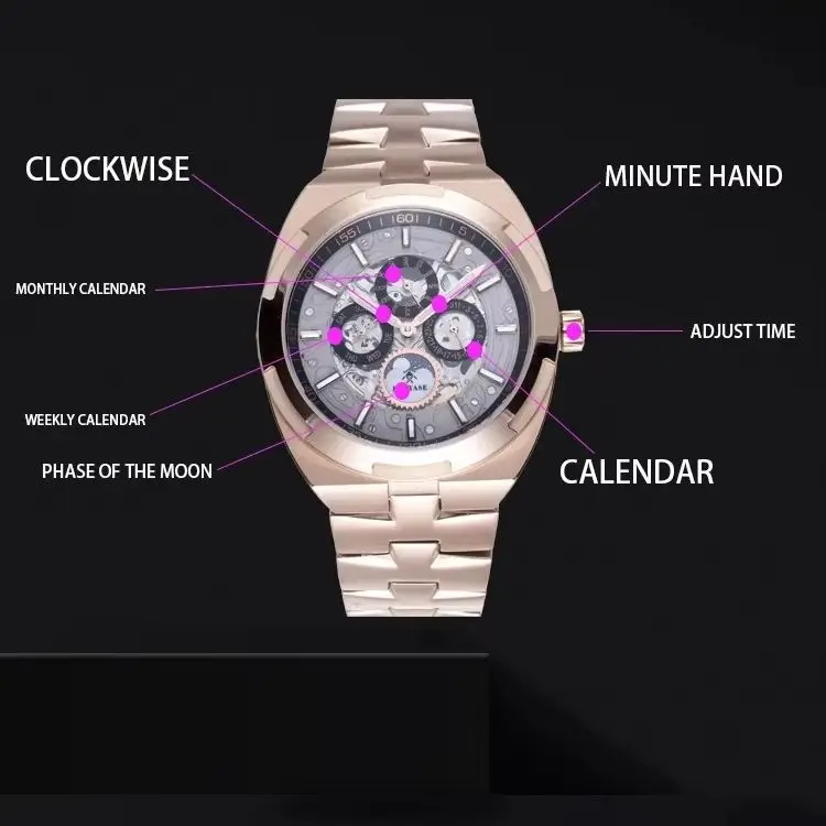 KAFYASE Мужские автоматические часы 42 мм Винтажные механические наручные часы со светящимся сапфиром 5ATM Мультициферблат Месяц Неделя Дата Фаза Луны
KAFYASE Мужские автоматические часы 42 мм Винтажные механические наручные часы со светящимся сапфиром 5ATM Мультициферблат Месяц Неделя Дата Фаза Луны