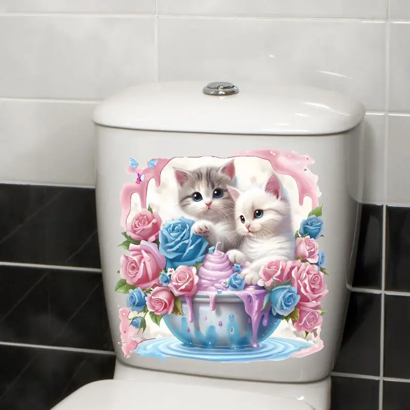 Cute Cat & Flowers Wall Sticker Bathroom Toilet Decor Living Room Cabinet Refrigerator Home Decoration Decals Stickers M1385 
Cute Cat & Flowers Wall Sticker Bathroom Toilet Decor Living Room Cabinet Refrigerator Home Decoration Decals Stickers M1385