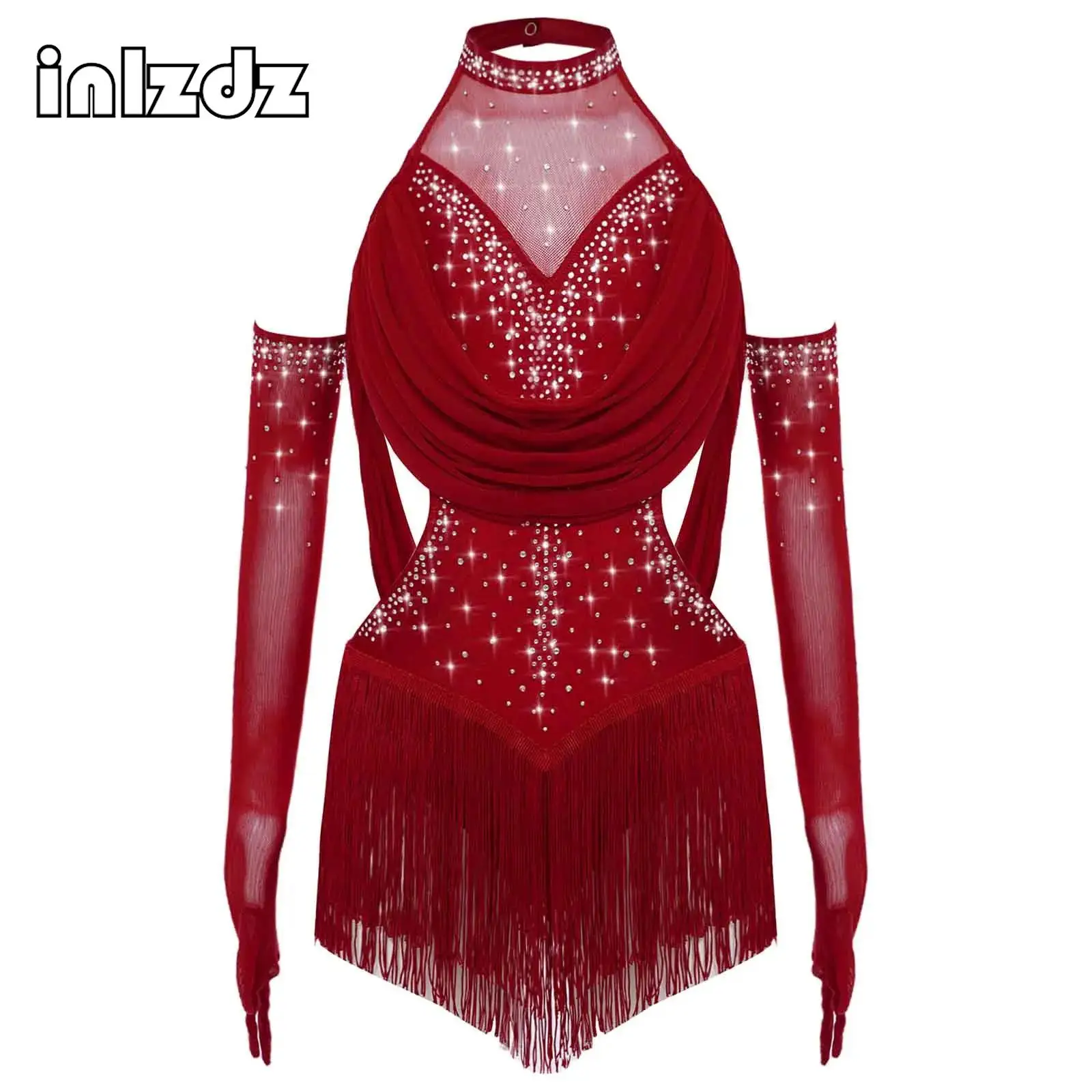 Kids Gymnastics Jazz Latin Bodysuit with Gloves for Girls Lyrical Cha-cha Samba Dance Figure Skating Costume Performance Wear
Kids Gymnastics Jazz Latin Bodysuit with Gloves for Girls Lyrical Cha-cha Samba Dance Figure Skating Costume Performance Wear