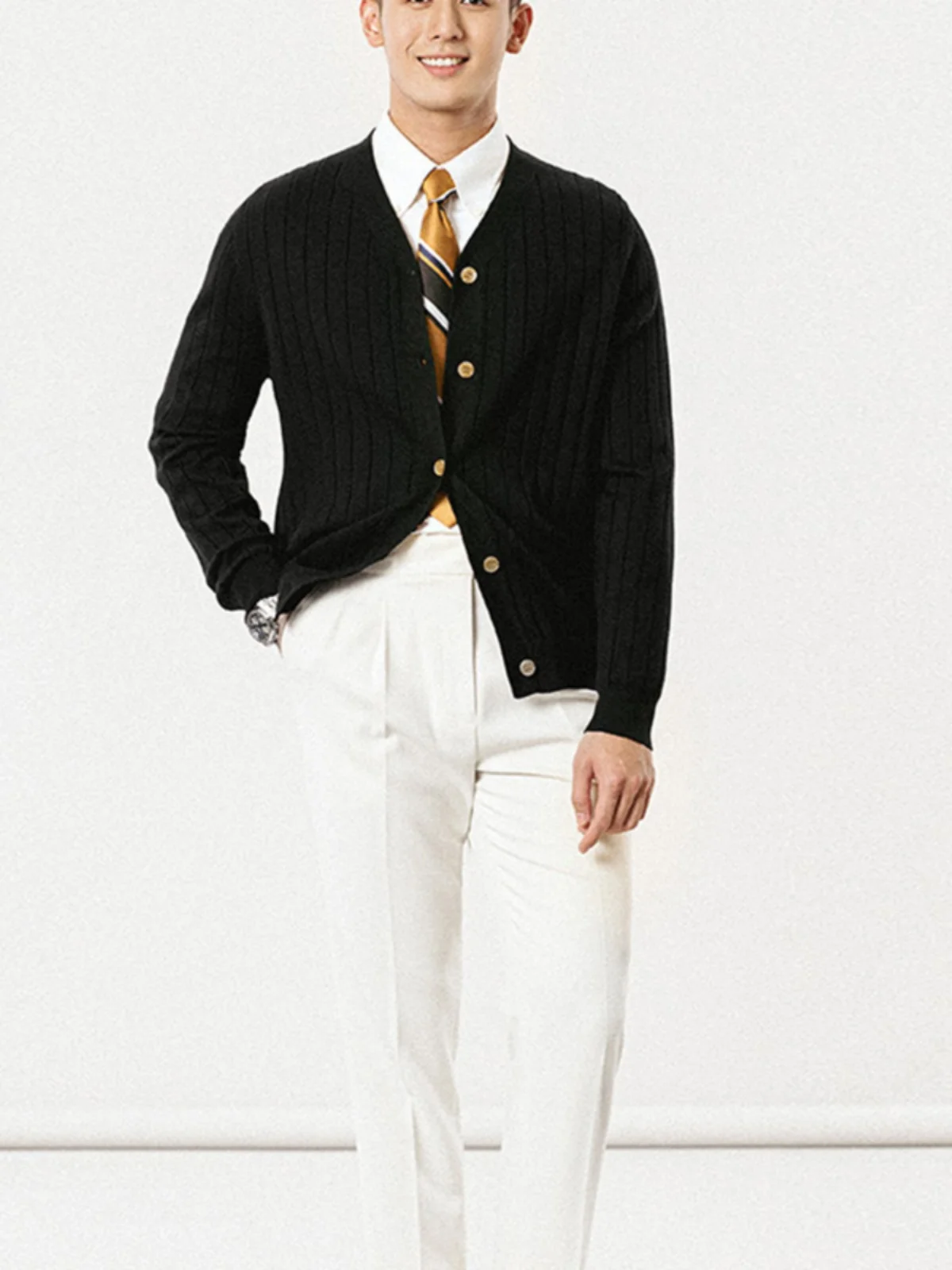 Warm Casual British Style Long Sleeve Knitted Sweater Pure Color Base Layer Vintage Business Slim Fit Open Cardigan for Teens
Warm Casual British Style Long Sleeve Knitted Sweater Pure Color Base Layer Vintage Business Slim Fit Open Cardigan for Teens