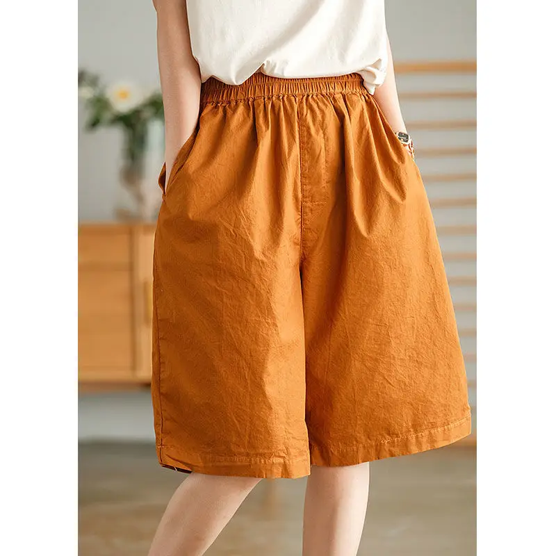 Artistic Wide Leg Pants, Women's Elastic Waist, Solid Color Cotton Casual Five Part Pants, Straight Leg Pants
Artistic Wide Leg Pants, Women's Elastic Waist, Solid Color Cotton Casual Five Part Pants, Straight Leg Pants