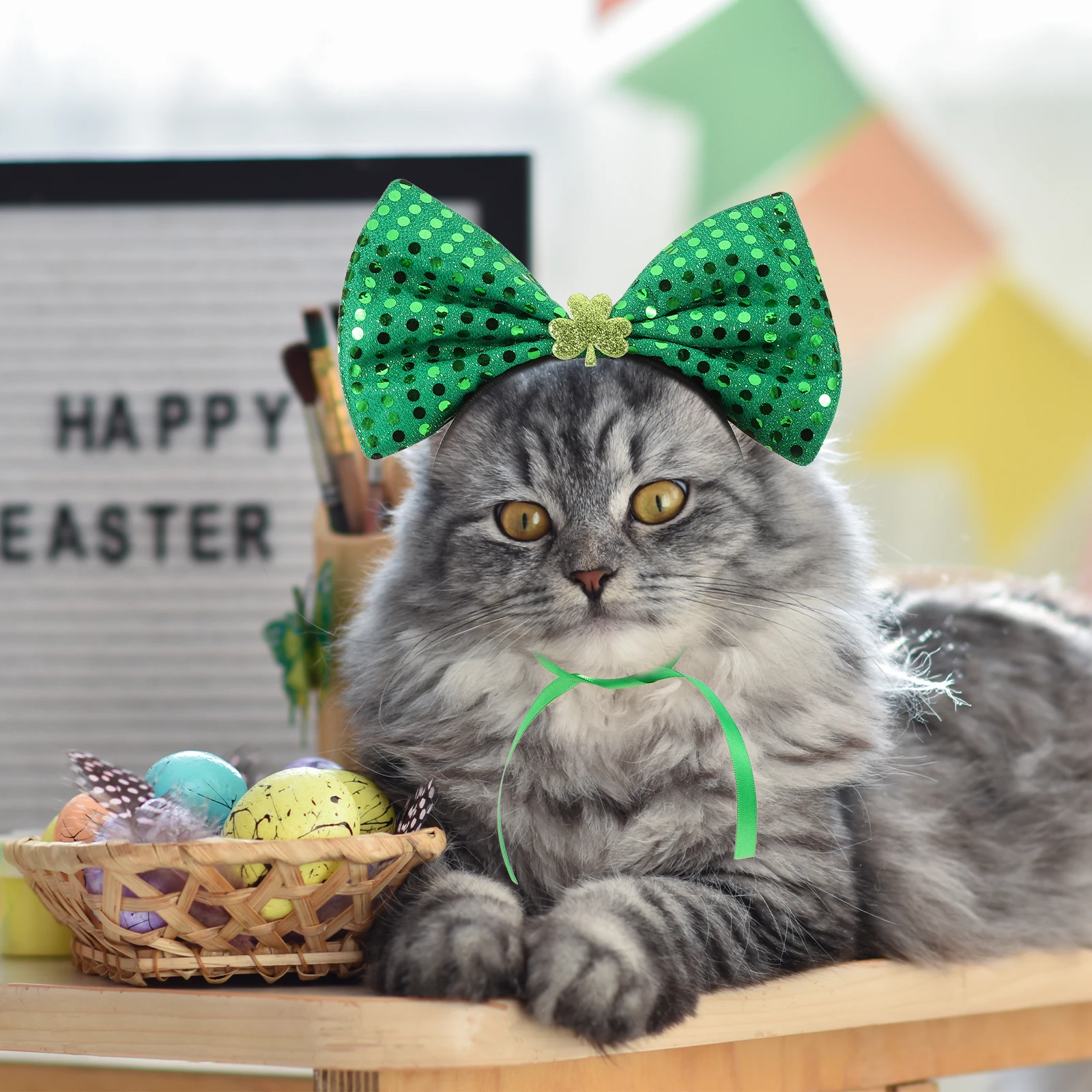 Pet St. Patrick's Day Headband Adjustable Soft Lightweight Bowknot Dog Cat Costume Party Prop Pet St. Patrick's Day Headband
Pet St. Patrick's Day Headband Adjustable Soft Lightweight Bowknot Dog Cat Costume Party Prop Pet St. Patrick's Day Headband