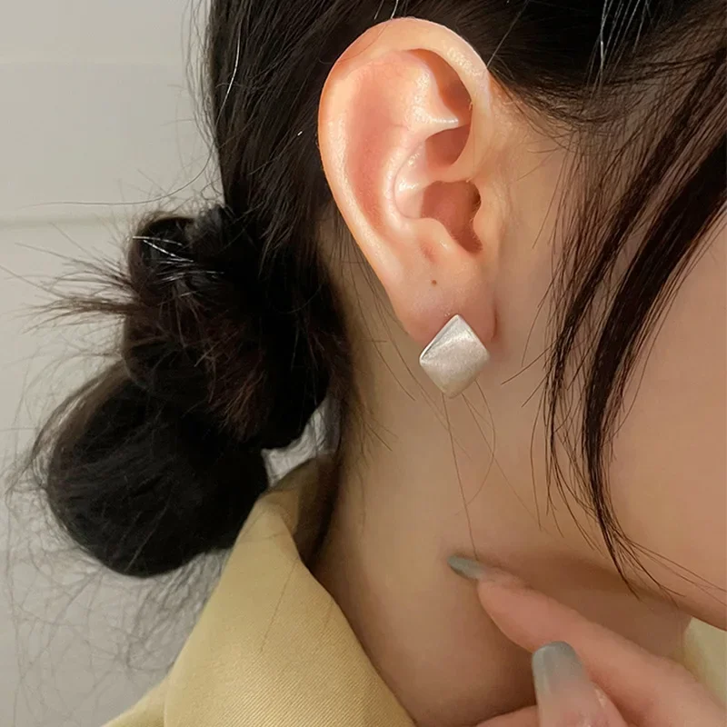 Fashion design brushed rhombus earrings elegant and simple 925 silver High quality new in earrings for women party jewelry
Fashion design brushed rhombus earrings elegant and simple 925 silver High quality new in earrings for women party jewelry