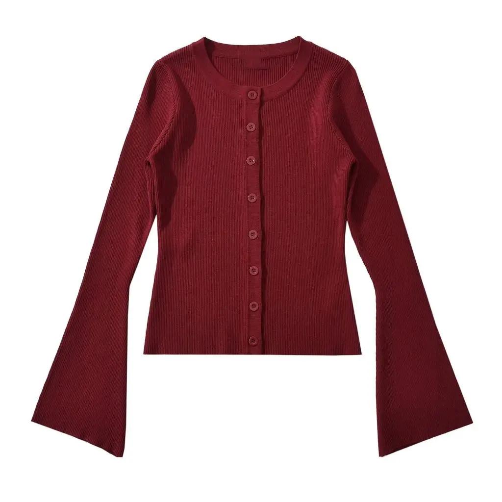 Women's Single-Breasted Bell-Sleeved Slim Cardigan Knitwear Autumn Fashionable Outerwear Z22309
Women's Single-Breasted Bell-Sleeved Slim Cardigan Knitwear Autumn Fashionable Outerwear Z22309