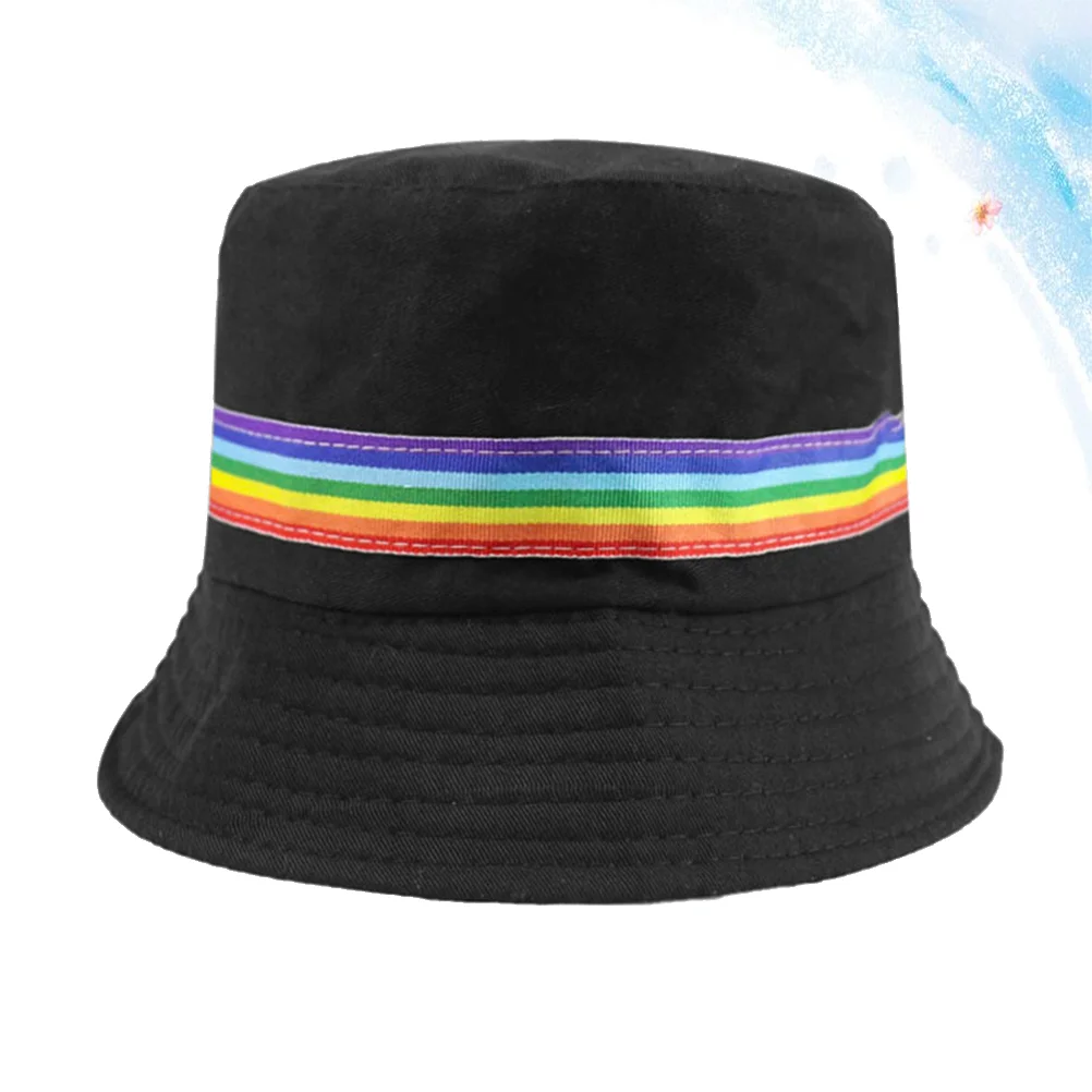 1pc Fashion Bucket Hat Fisherman Hat Cotton Sun Protection Hat Rainbow Stripe for Women Men (Black)
1pc Fashion Bucket Hat Fisherman Hat Cotton Sun Protection Hat Rainbow Stripe for Women Men (Black)